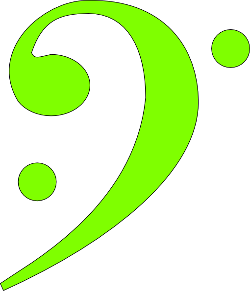 Green Bass Clef Png (510x595)