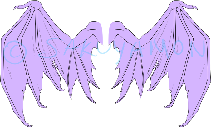 Wings Lineart 4 By Sakuyamon - Cartoon (700x424)