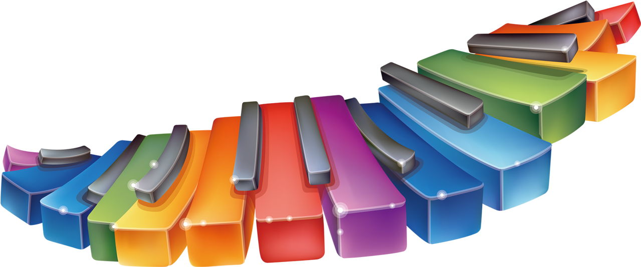 Piano Musical Keyboard Clip Art - Colorful Keyboard Cool Tote, Adult Unisex, Natural (1417x1417)