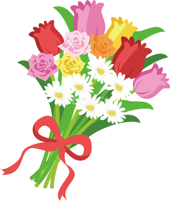 春の花々の無料イラスト チューリップ 花束 イラスト 558x660 Png Clipart Download