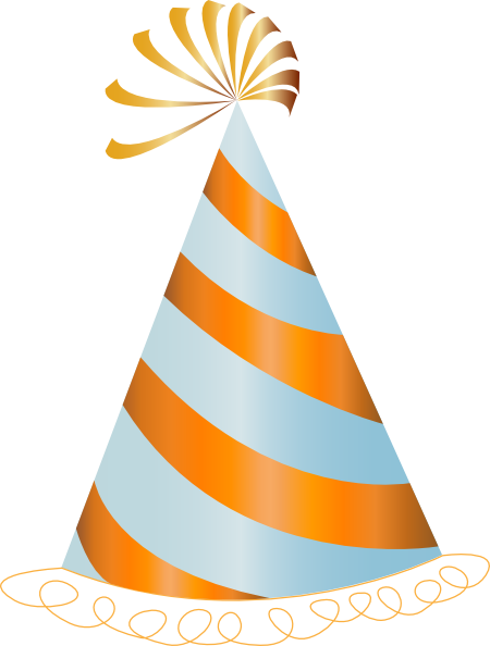 Orange Clipart Party Hat - Party Hat Clip Art (450x594)