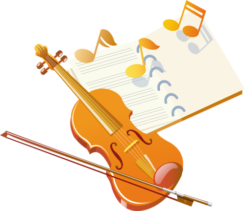 1 Music - Violin Con Notas Musicales Png (500x432)