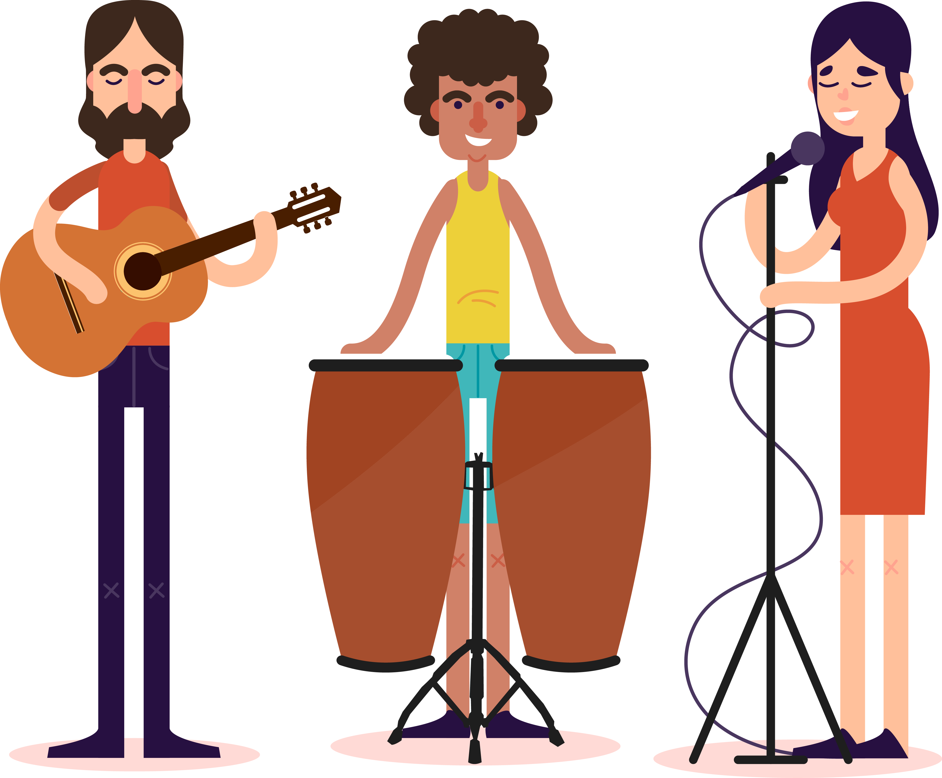 Performance Music Download Illustration - Musical Band Cartoon Png (3890x3216)