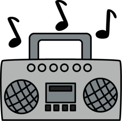 Boombox Clip Art Clipart - Radio Clipart (393x390)