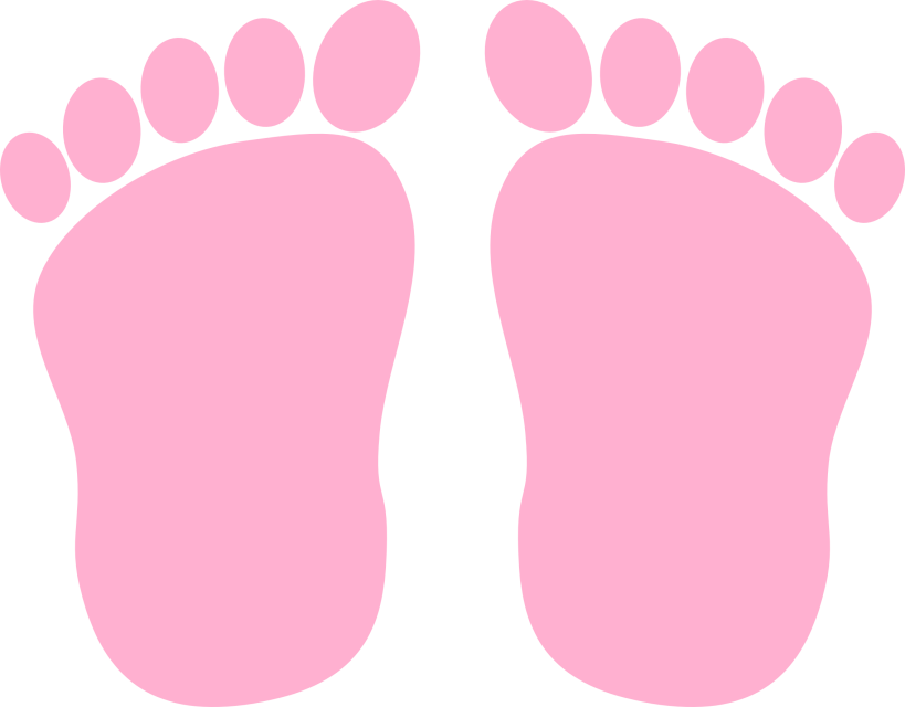 Footprint Clip Art - Pink Baby Feet Clipart (819x640)