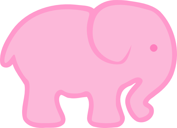 Pink Elephant Clipart (600x436)