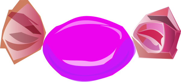 Wrapped Candy Clipart - Piece Of Wrapped Candy (600x274)