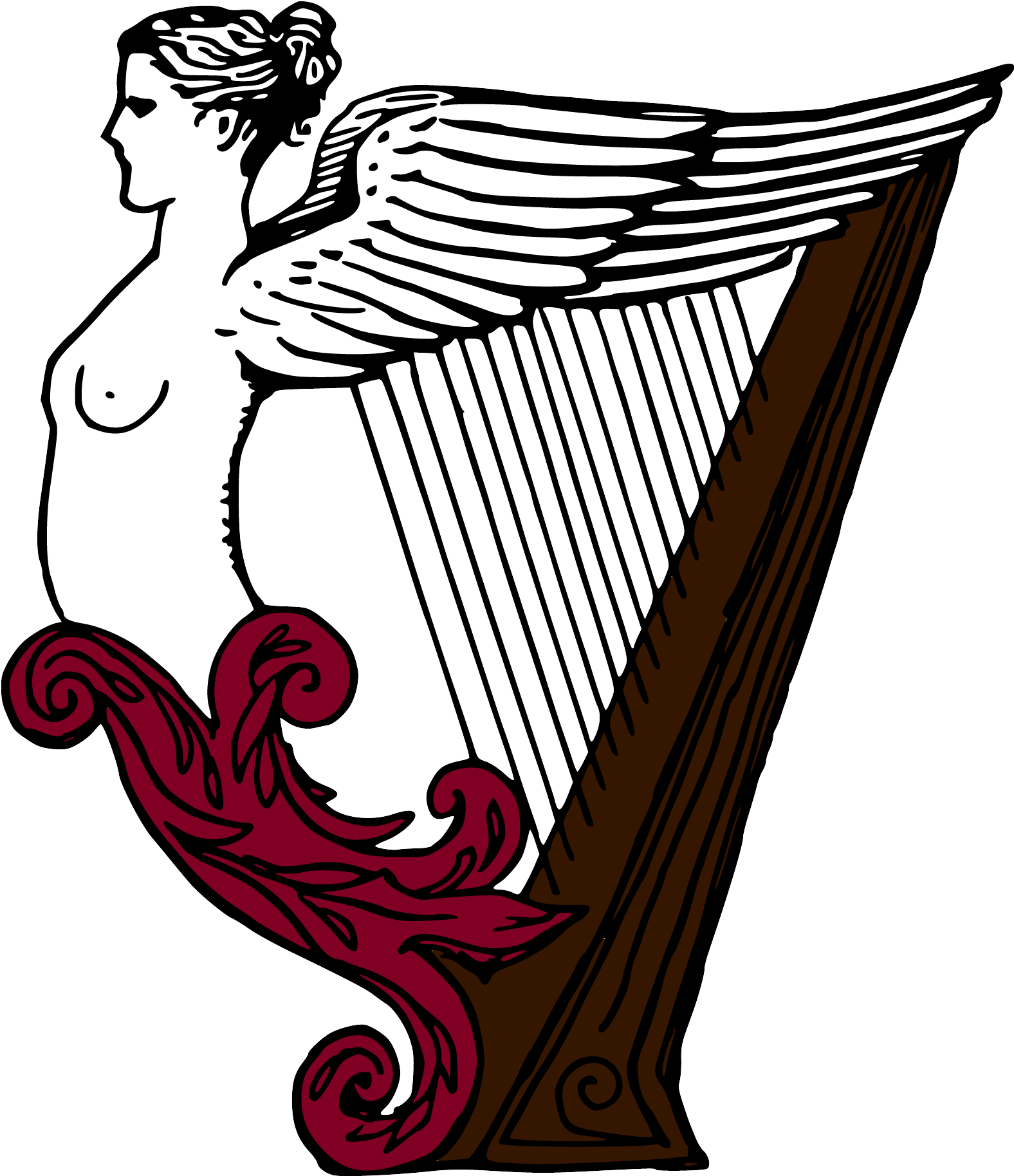 Celtic Harp Musical Instrument Clip Art - Celtic Harp Musical Instrument Clip Art (1576x1827)