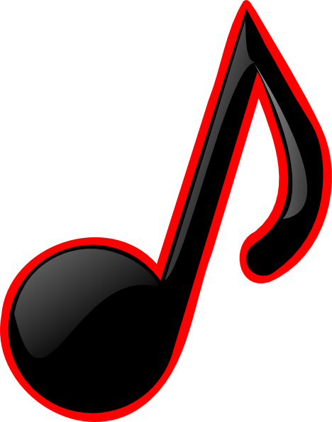 Red - Music - Notes - Clip - Art - Red Music Notes Transparent Background (468x594)