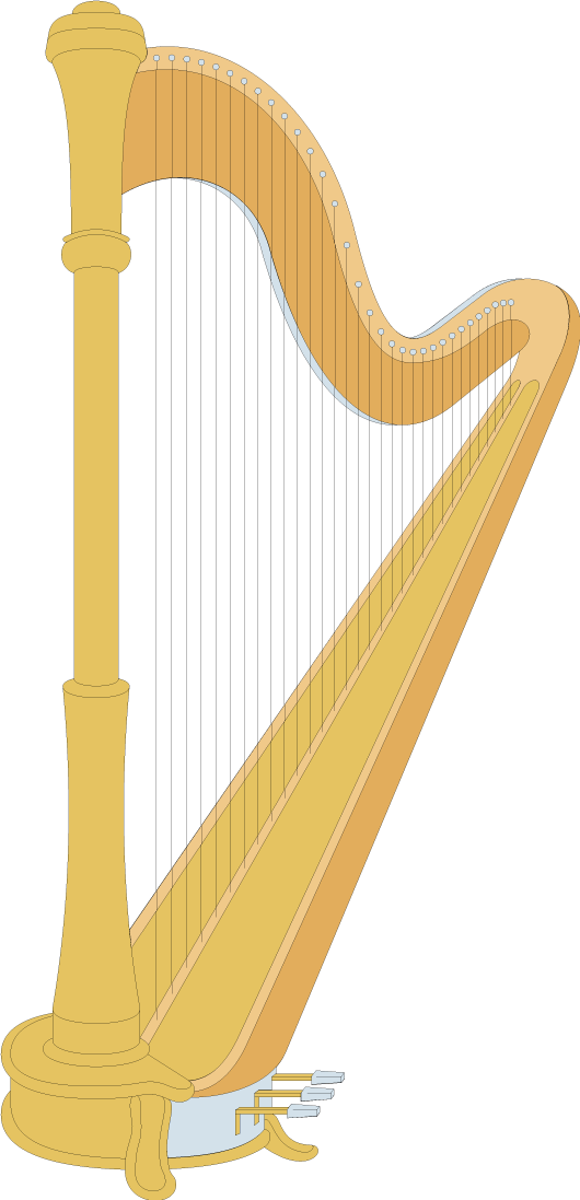 Celtic Harp Clip Art - Celtic Harp Clip Art (530x1097)