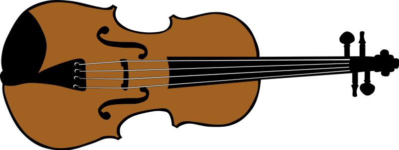 Violin Clipart Transparent Background - Violin Black And White (800x302)