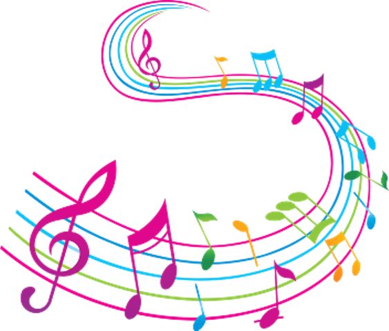 Tubes - Notes De Musique En Couleur Png (563x480)
