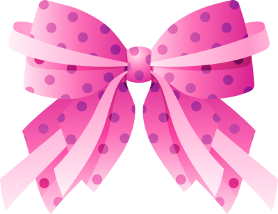 Polka Dot Pink Gift Bow Free Clip Arts Online Fotor - Boucle Et Ruban Rose (400x308)