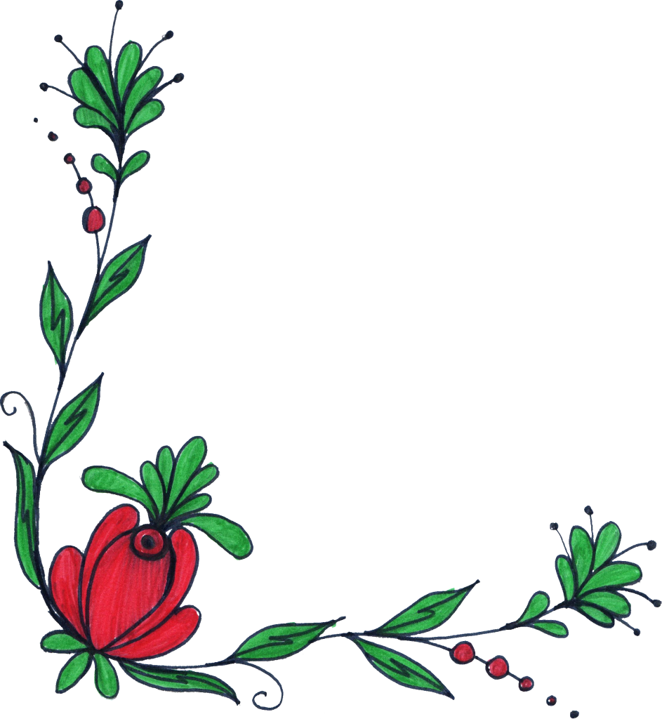 5 Flower Corner Drawing - Flower Drawing Png Corner (943x1024)