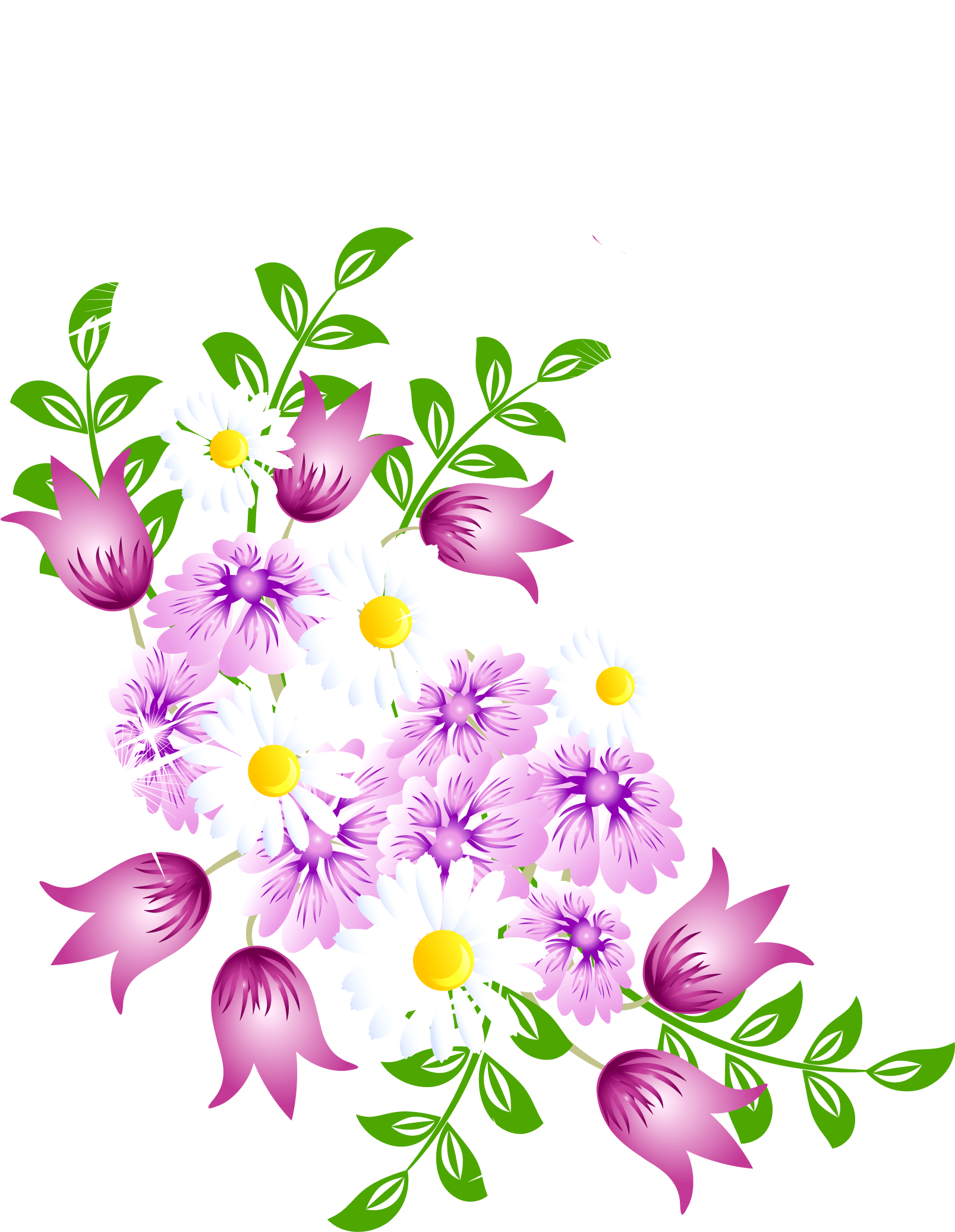 Watercolor Flower - Spring Flowers Vector Png (1801x2181)