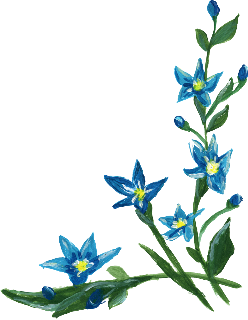 Png File Size - Blue Flowers Corners Clipart (794x1024)