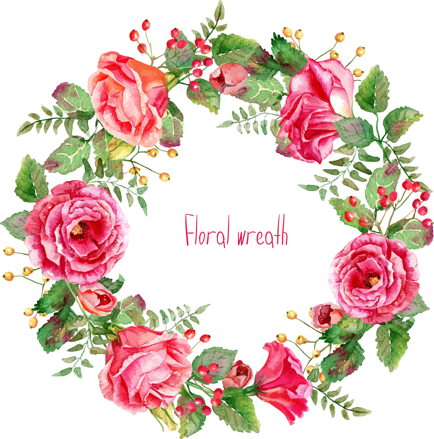 Free Watercolor Floral Wreath Png Peoplepngcom - Free Watercolor Floral Wreath Png Peoplepngcom (1448x1467)