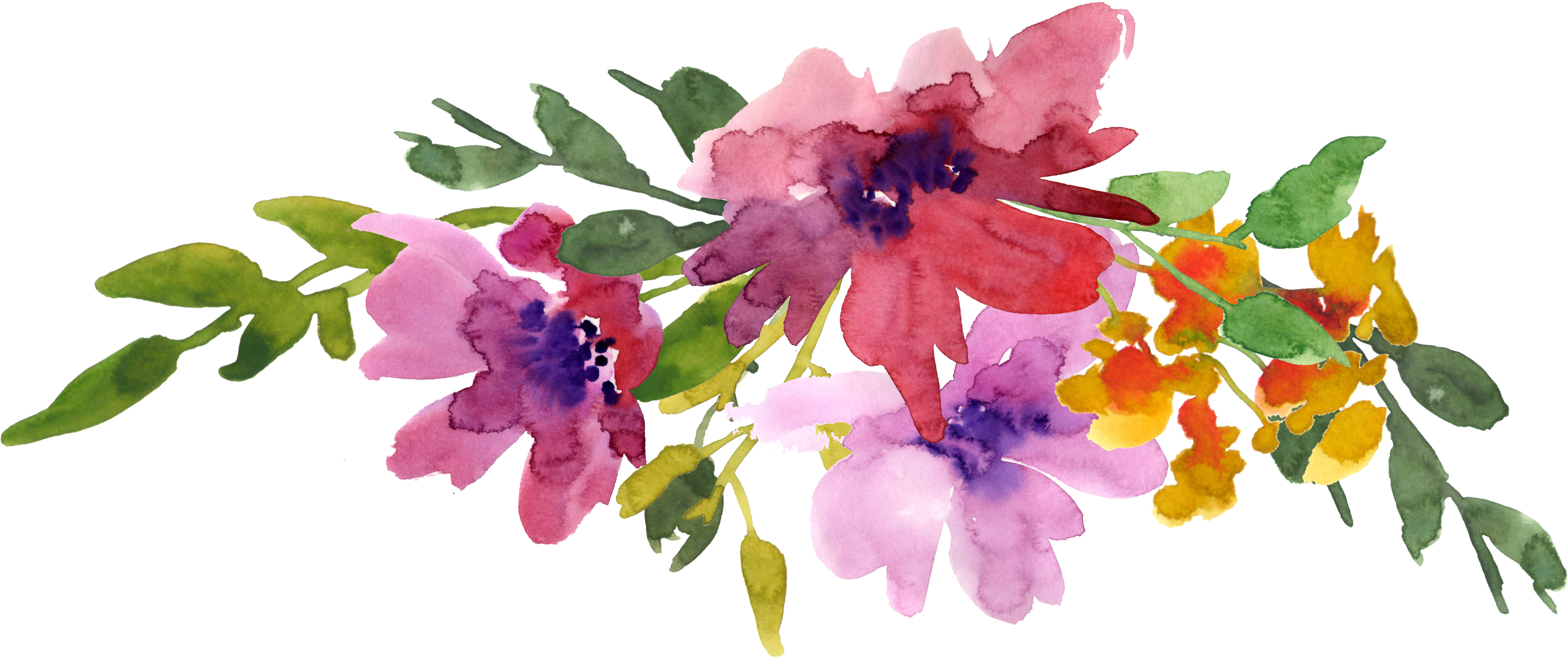 Transparent Watercolor - Artificial Flower (5318x2799)