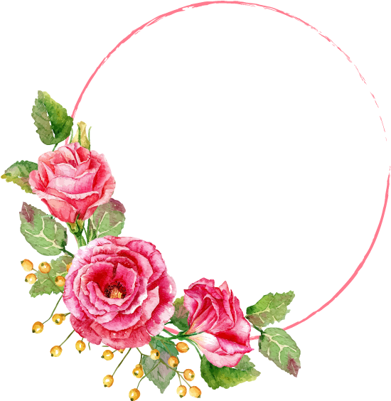 Flower Drawing Watercolor Painting - Round Borders Flowers Vector (600x600)
