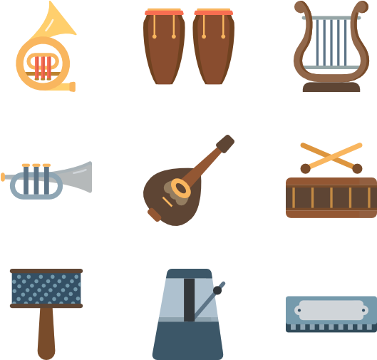 Color Musical Icons - Percussion Instrument Free Icons Set (600x564)