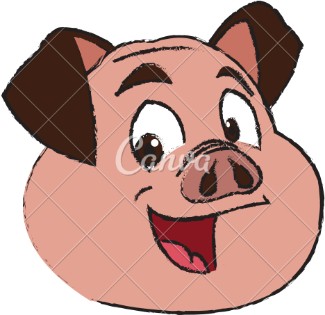 Cute Pig Face Cartoon - Pig (550x550)