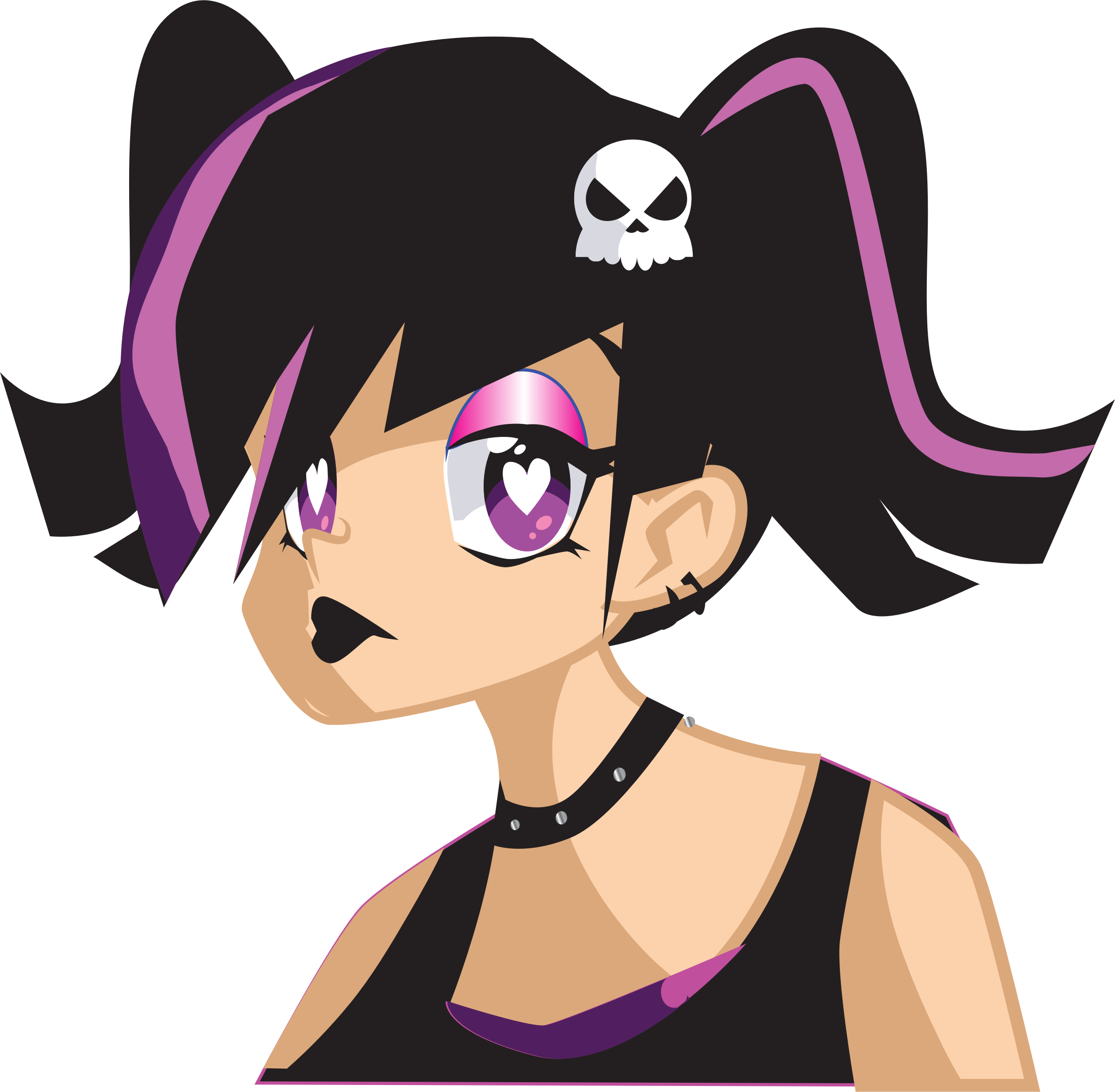 Girl - Goth Girl Transparent (2400x2352)