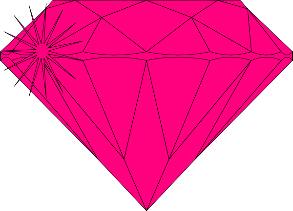 Pink Diamond Sparkle Clip Art - Pink Diamond Clip Art (600x433)