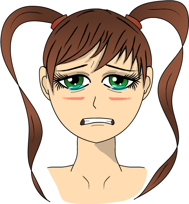 Anime Crying Girl By Atrozax - Cartoon (634x846)