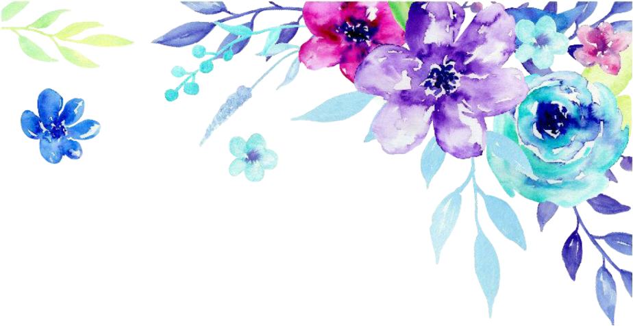 Ftestickers Flowers Floral Watercolor Corner Edging - Blue And Purple Watercolor Flower Vintage (1024x1024)