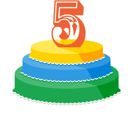 Our 5th Anniversary - 5th Anniversary Clipart (460x410)