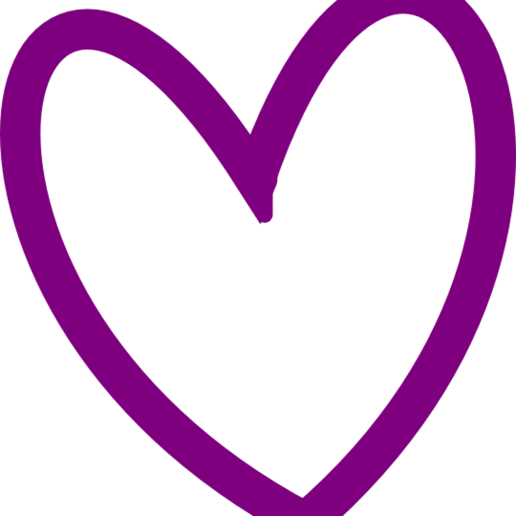 Heart Outline Clipart Slant Heart Outline Clip Art - Clip Art (1024x1024)