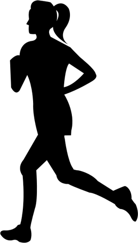 Woman Running Image Public Domain Vectors - Woman Running Silhouette Png (284x500)