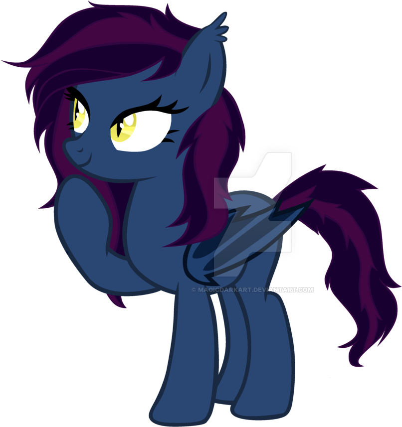 Magicdarkart, Bat Pony, Female, Mare, Obtrusive Watermark, - Cartoon (1024x950)