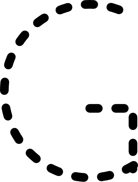 Letter G Clip Art - Dotted Line Letter G (456x601)