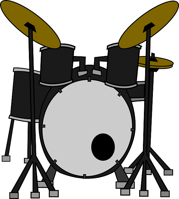 Music, Set, Outline, Drum, Drawing, Silhouette - Drums Clipart Transparent (576x640)