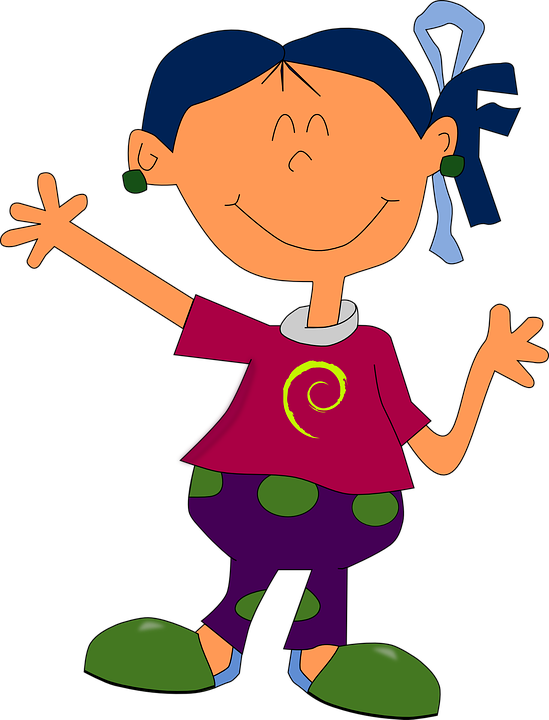 Kids At School Clipart 16, - Girl Cartoon Png (549x720)