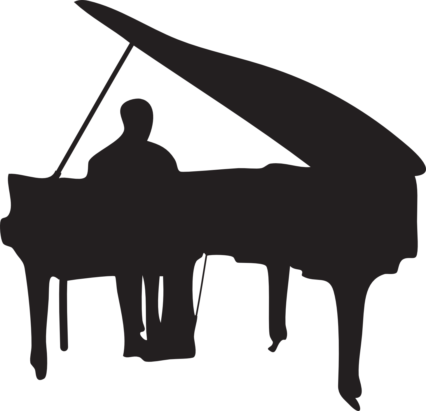 Jazz Pianist - Man Playing Piano Silhouette (1460x1410)