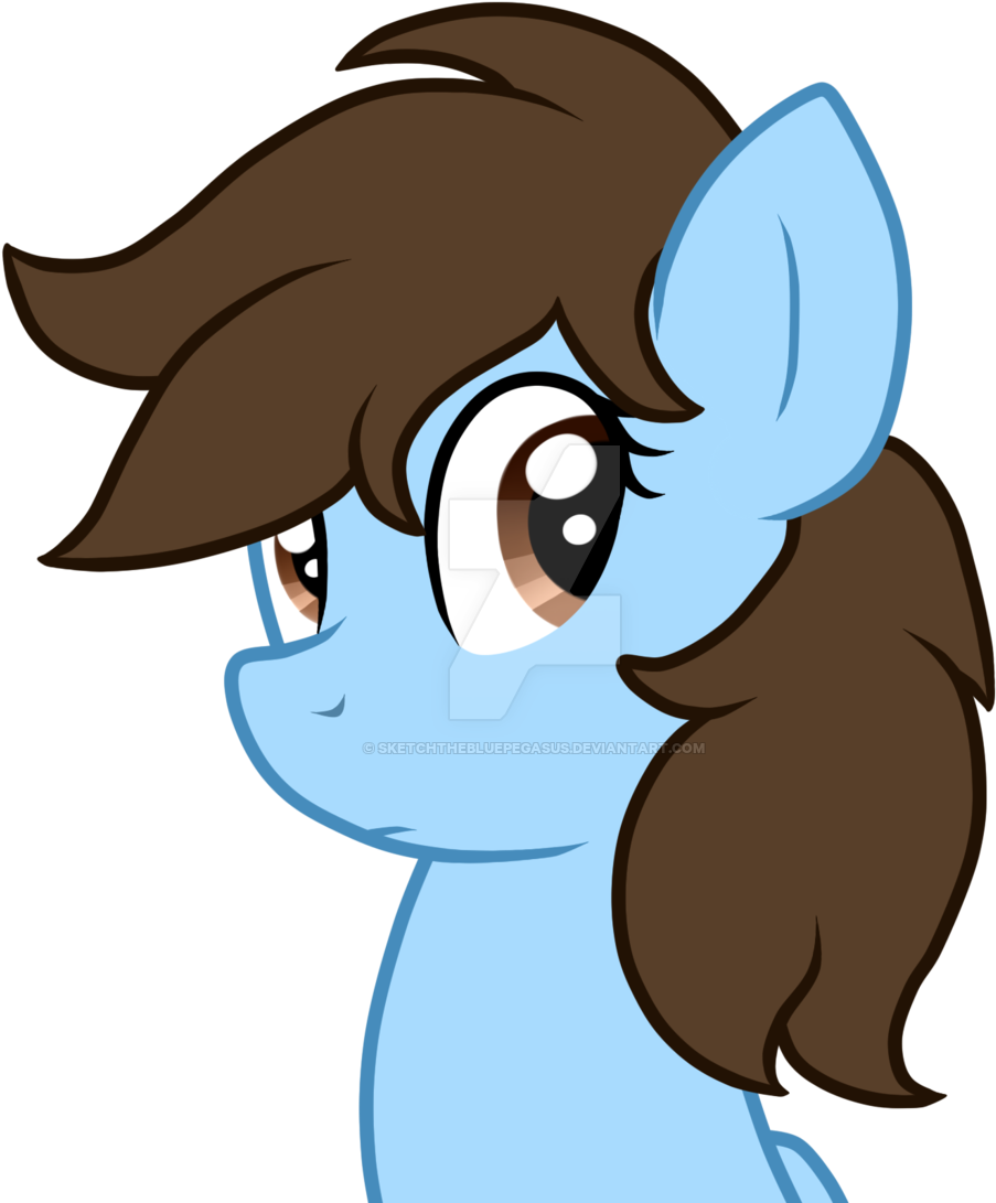 Sketchthebluepegasus, Bust, Female, Mare, Obtrusive - Cartoon (1024x1126)