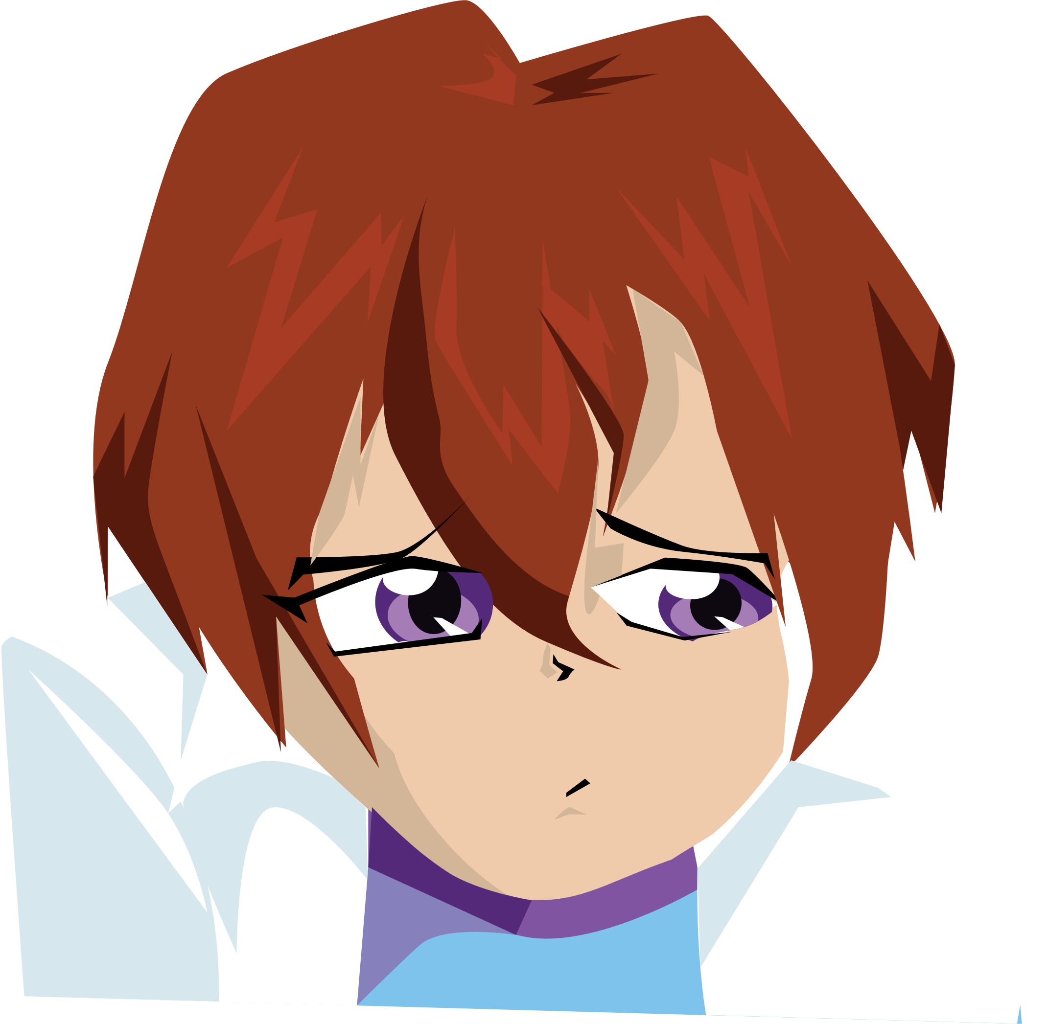 Anime Boy - Sad Cartoon Boy (2141x2093)