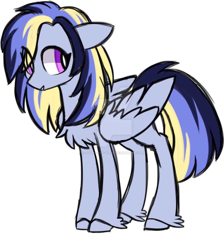 Azure Art Wave, Chest Fluff, Female, Mare, Obtrusive - Cartoon (1024x1060)