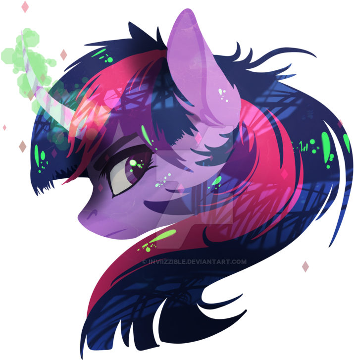 Inviizzible, Bust, Curved Horn, Dark Magic, Lineless, - Illustration (800x800)