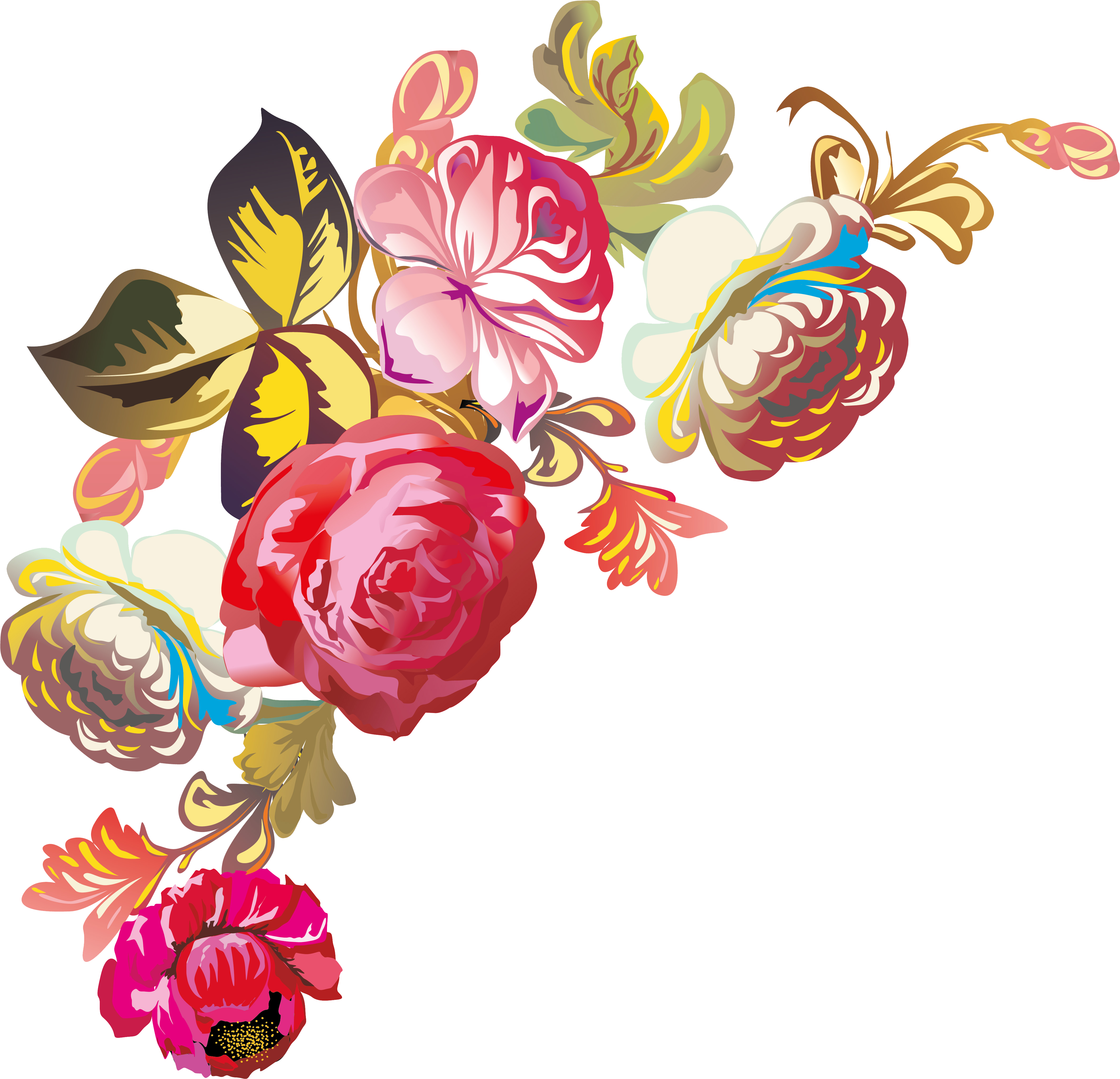 Flower Bouquet Floral Design Nosegay Clip Art - Flower Design Png (4244x4089)