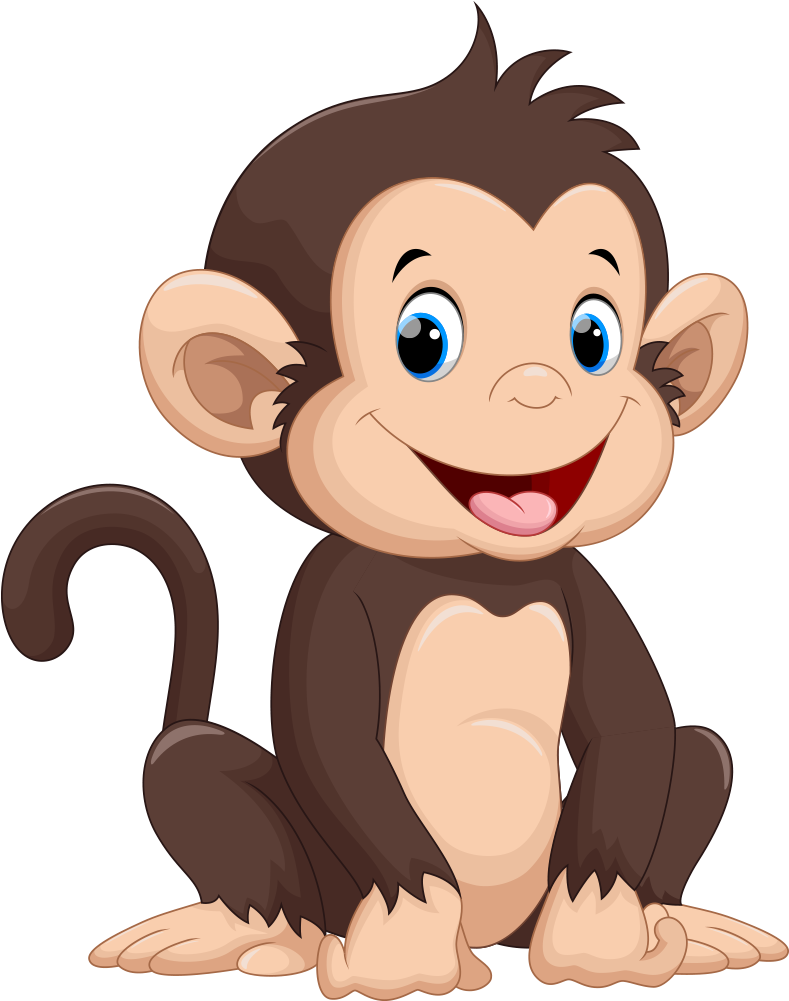 Monkey Cartoon Drawing Illustration - Cute Monkey Cartoon (1000x1000)