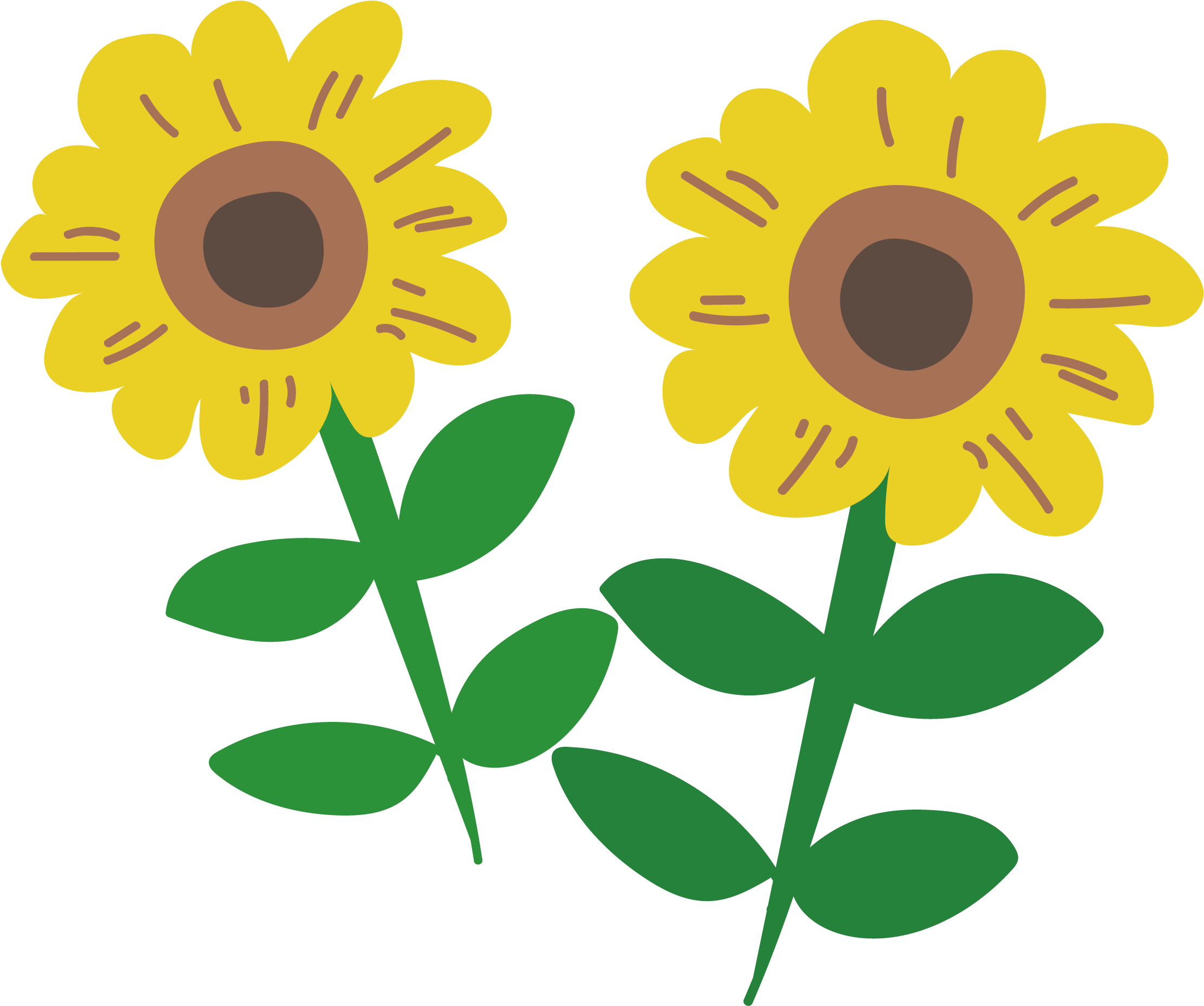 【花】popな向日葵（ヒマワリ）イラスト - な イラスト (2433x2433)