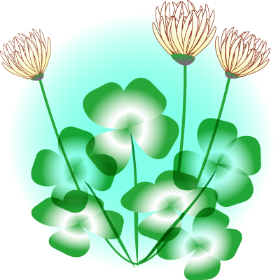無料イラスト：クローバー - Illustration (394x399)