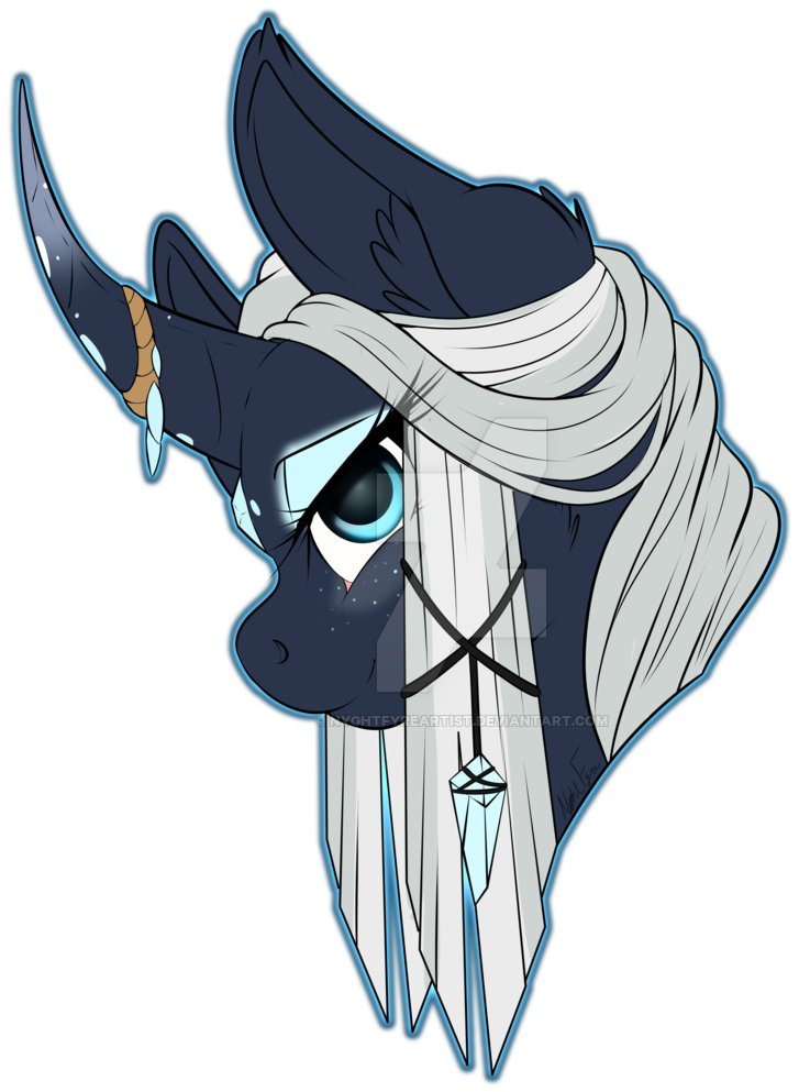 Nyghtfyreartist, Bust, Curved Horn, Female, Horn Jewelry, - Illustration (1024x1024)