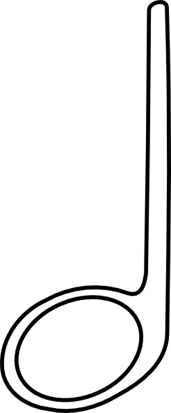 Half Note White Clip Art At Clkercom Vector - Half Note Clipart Black And White (246x592)