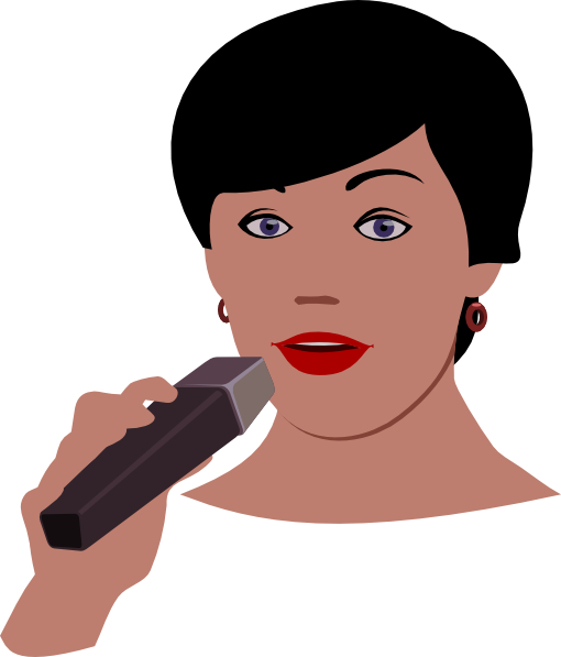 Female Singer Clip Art At Clkercom Vector - Cantora Com Microfone Png (510x597)