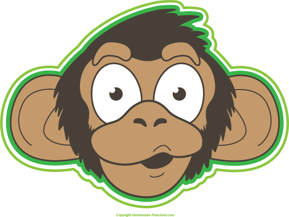 Free Monkey Clipart - Monkey Head Clip Art (564x424)