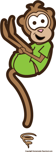 Free Monkey Clipart - Monkey Jumping Clip Art (234x633)